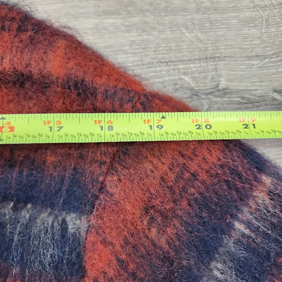 TOPSHOP Wool Blend Shacket Oversized Open Cardigan Jacket Orange Black 6 - Picture 11 of 16